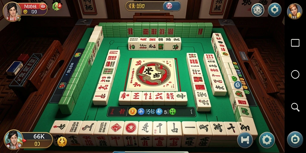 Tangkapan layar gameplay Mahjong mengasyikkan dari 66K.