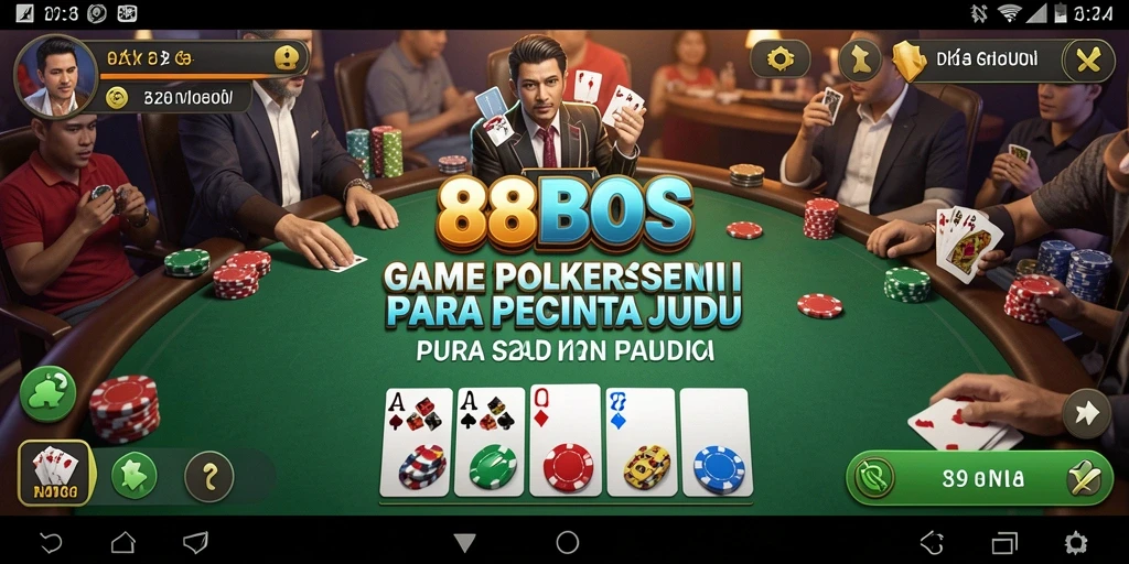 Tampilan gameplay seru di 88BOS dengan suasana poker yang mendebarkan.