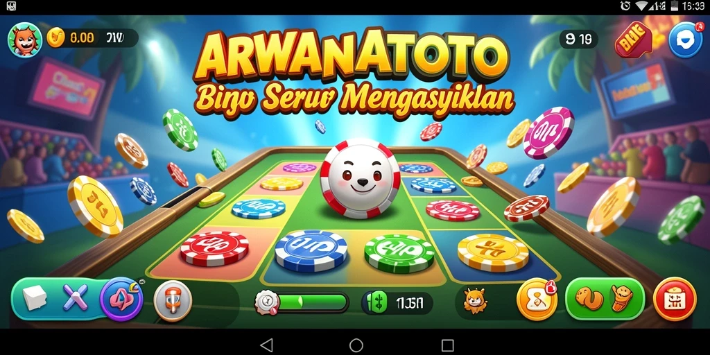 Tampilan menarik dan interaktif dari gameplay Bingo ARWANATOTO.
