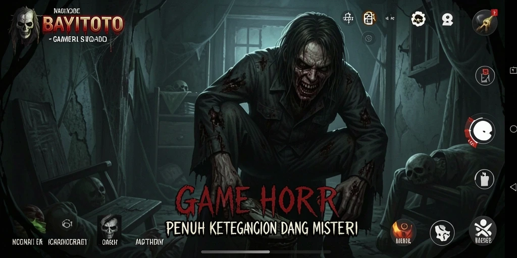 Tampilan gameplay menakutkan dengan elemen horor yang kental.