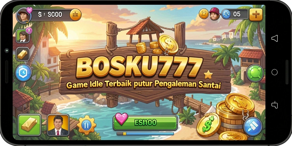 Tampilan gameplay seru dan santai di BOSKU777 dengan elemen Idle yang menarik.