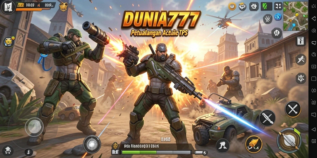 Tampilan gameplay mendebarkan dalam TPS DUNIA777.