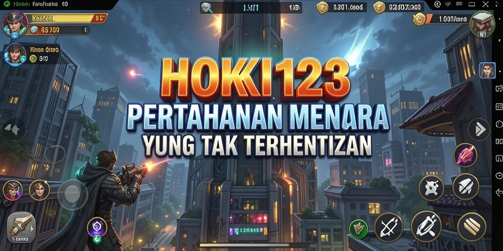 Tampilan gameplay HOKI123 yang menegangkan dalam pertempuran Tower Defense.