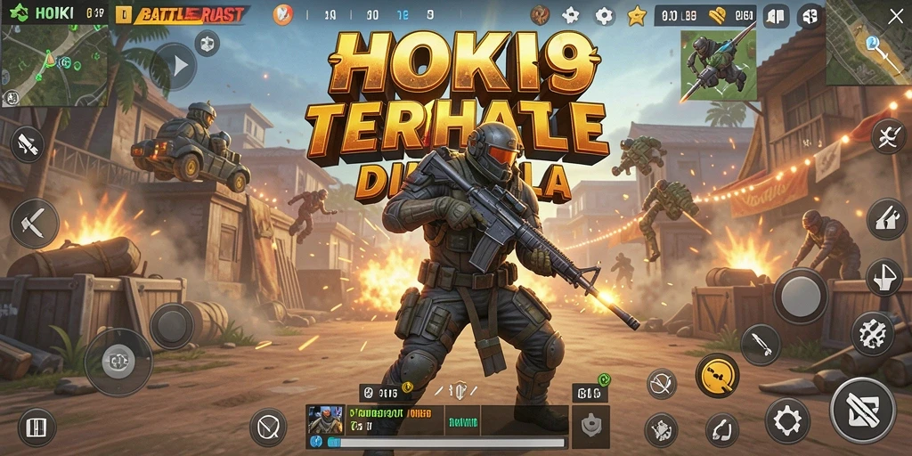Tangkapan layar HOKI9 menampilkan momen pertempuran epik di arena Battle Royale.