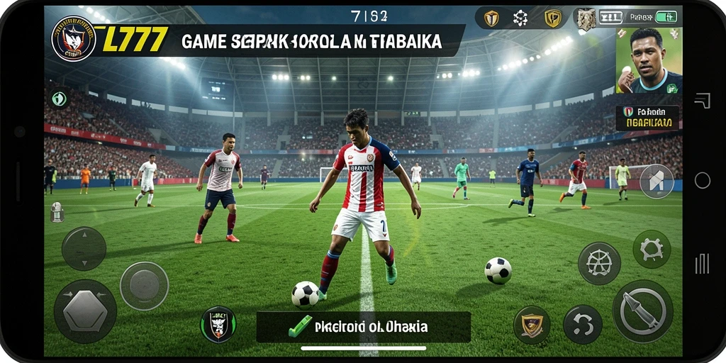 Screenshot L777 menunjukkan momen mendebarkan di lapangan sepak bola.