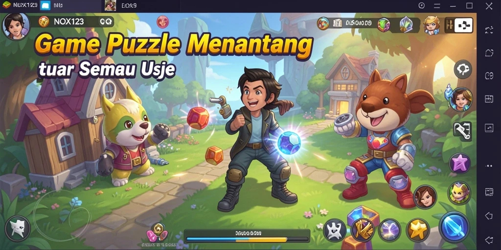 Tampilan gameplay menarik dari NOX123 yang penuh dengan teka-teki.