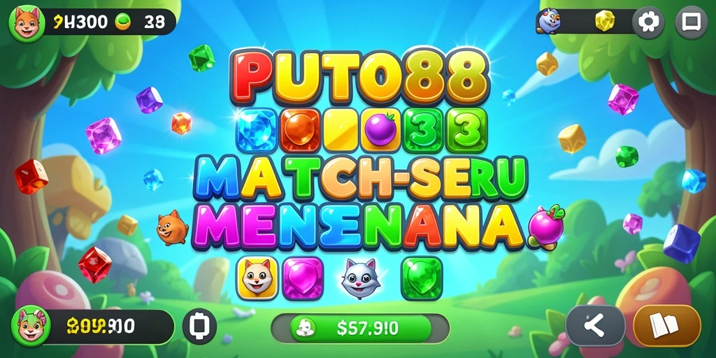 Screenshot gameplay PLUTO88 menampilkan aksi Match-3 yang menarik.