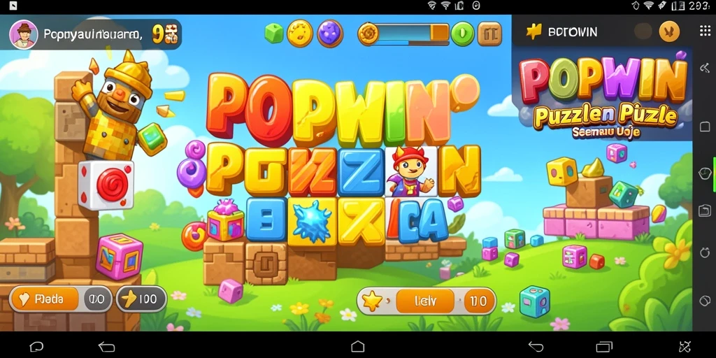 Screenshot gameplay POPWIN yang menampilkan tantangan puzzle seru.