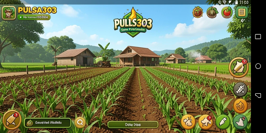 Screenshot gameplay PULSA303 dengan aktivitas pertanian yang seru.