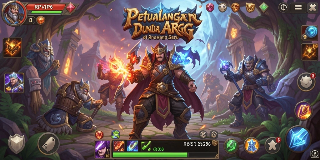 Screenshot gameplay RPVIP6 yang menunjukkan pertarungan seru.