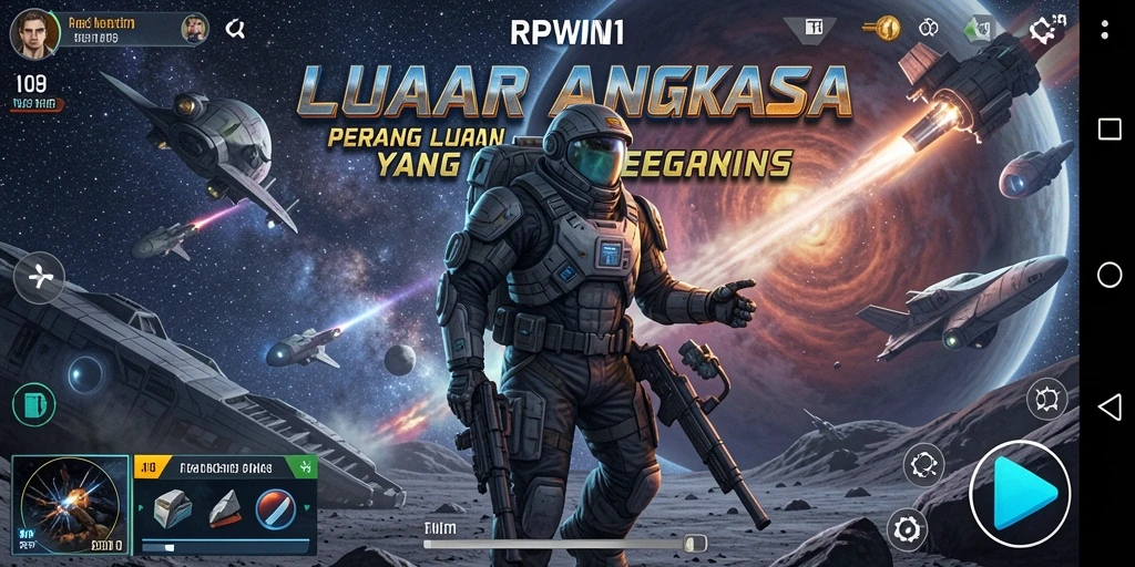 Screenshot menunjukkan aksi tembak-menembak yang intens dalam RPWIN1.