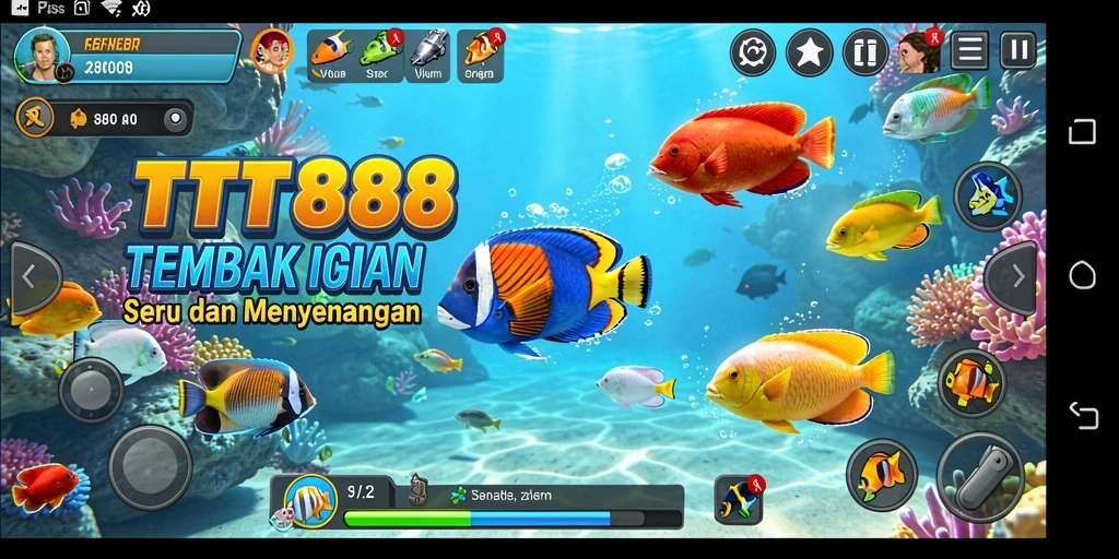 Screenshot gameplay TTT888 menampilkan aksi menembak ikan yang seru.